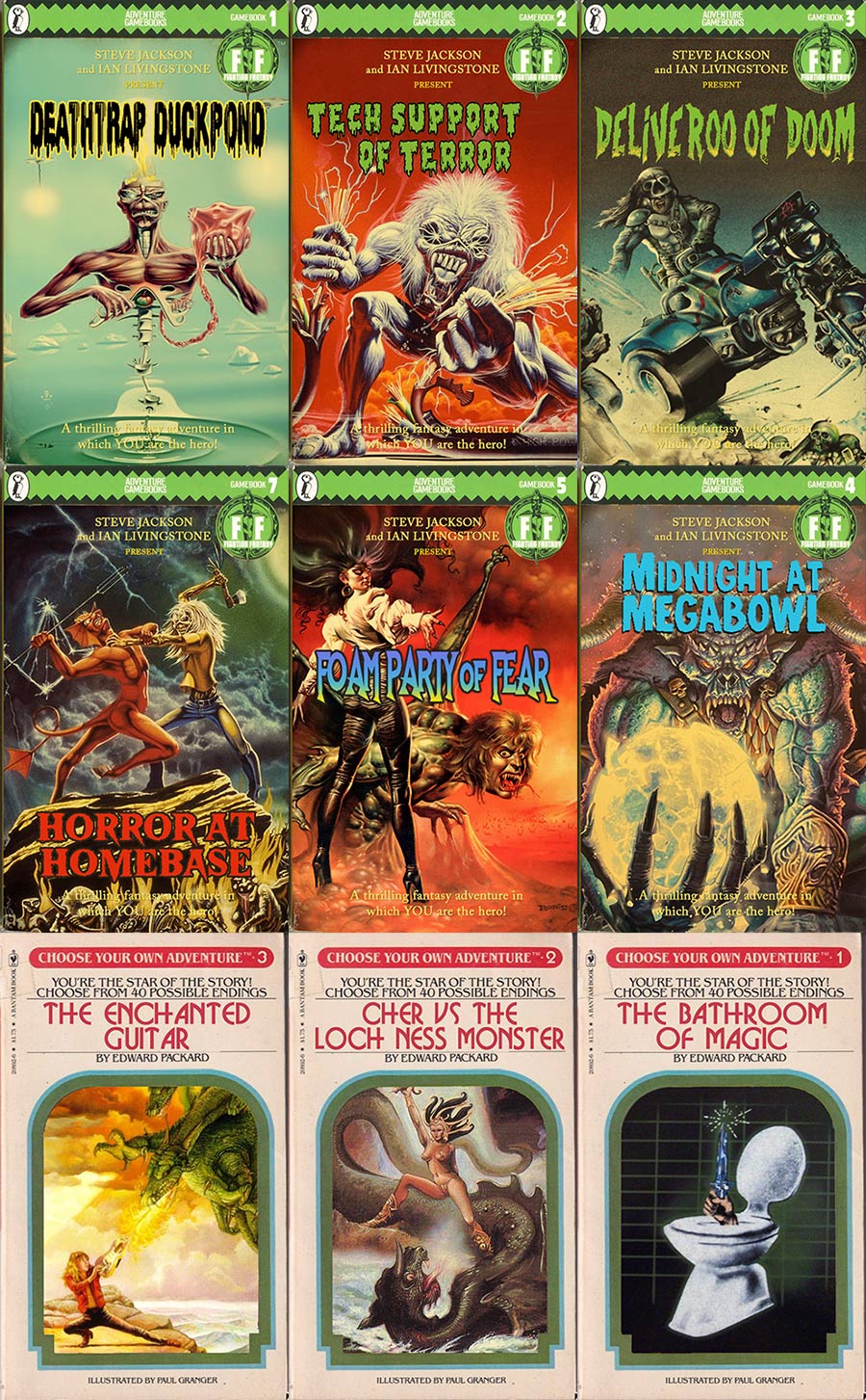 Heavy Metal Album Covers as Fighting Fantasy Books